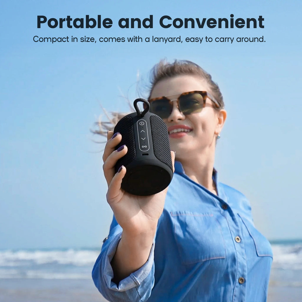 WISETIGER DEEYAPLE P1S Black 15W Mini Portable Sound Box IPX7 Waterproof Bass Boost TWS Dual Pairing BT5.3 Wireless Speaker