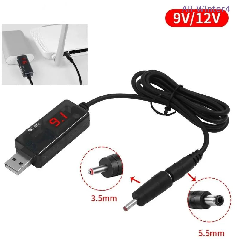 USB Boost Converter DC 5V To 9V 12V USB Step-up Converter Cable + 3.5x1.35mm Connecter For Power Supply/Charger/Power Converter