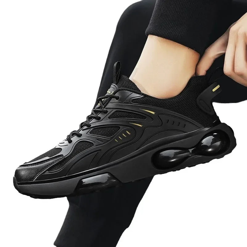 Spring Hot Sale Of The Season Men's Dad Shoes Fashionable Breathable Lightweight Air Cushion Shock Absorption Thick Bottom Simpl