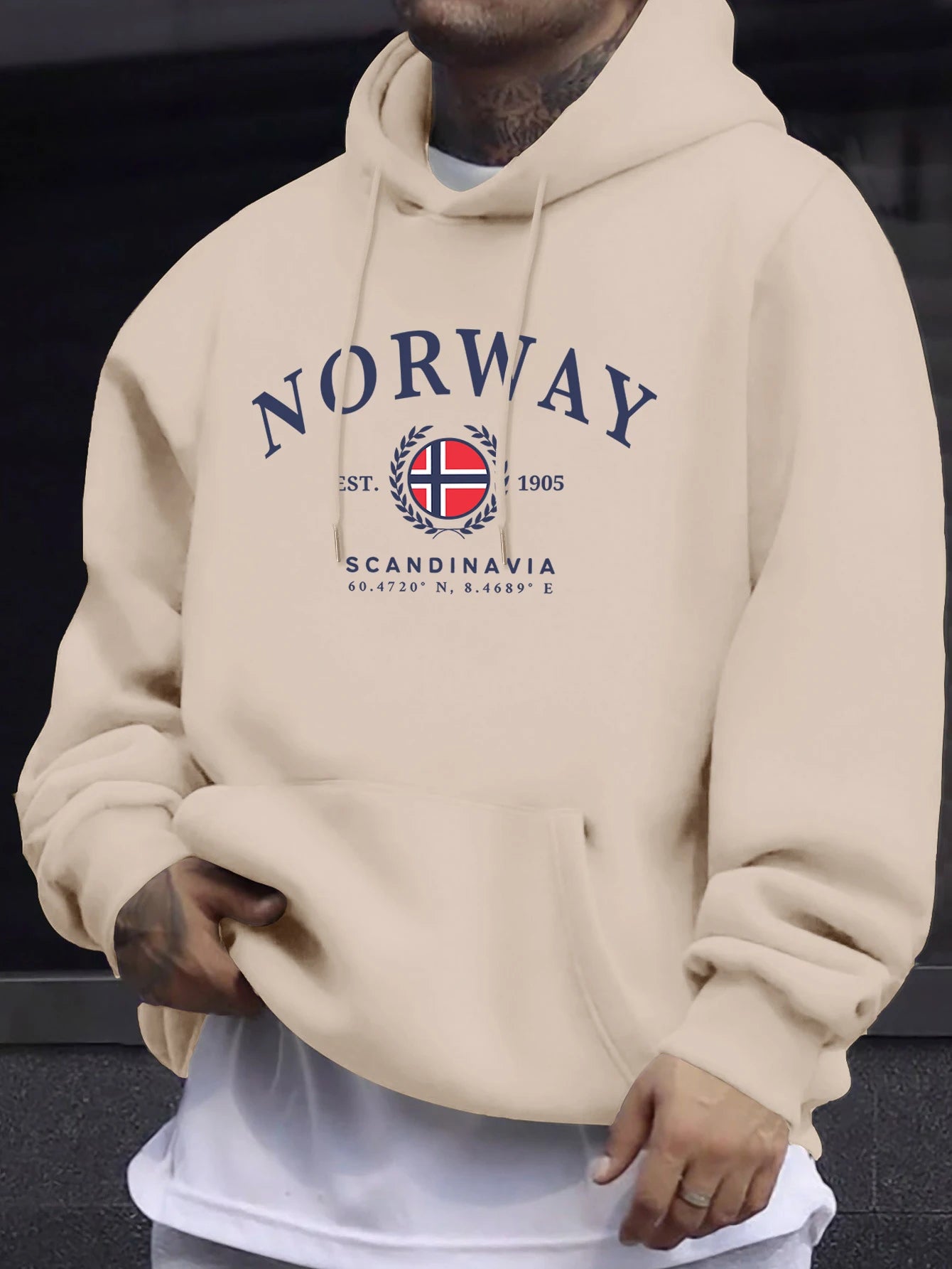 Norway Scandinavia Flag Creative Prints Pullovers Unisex Thicken All-Match Hoodie Street Autumn Sweatshirt Loose Casual Clothes