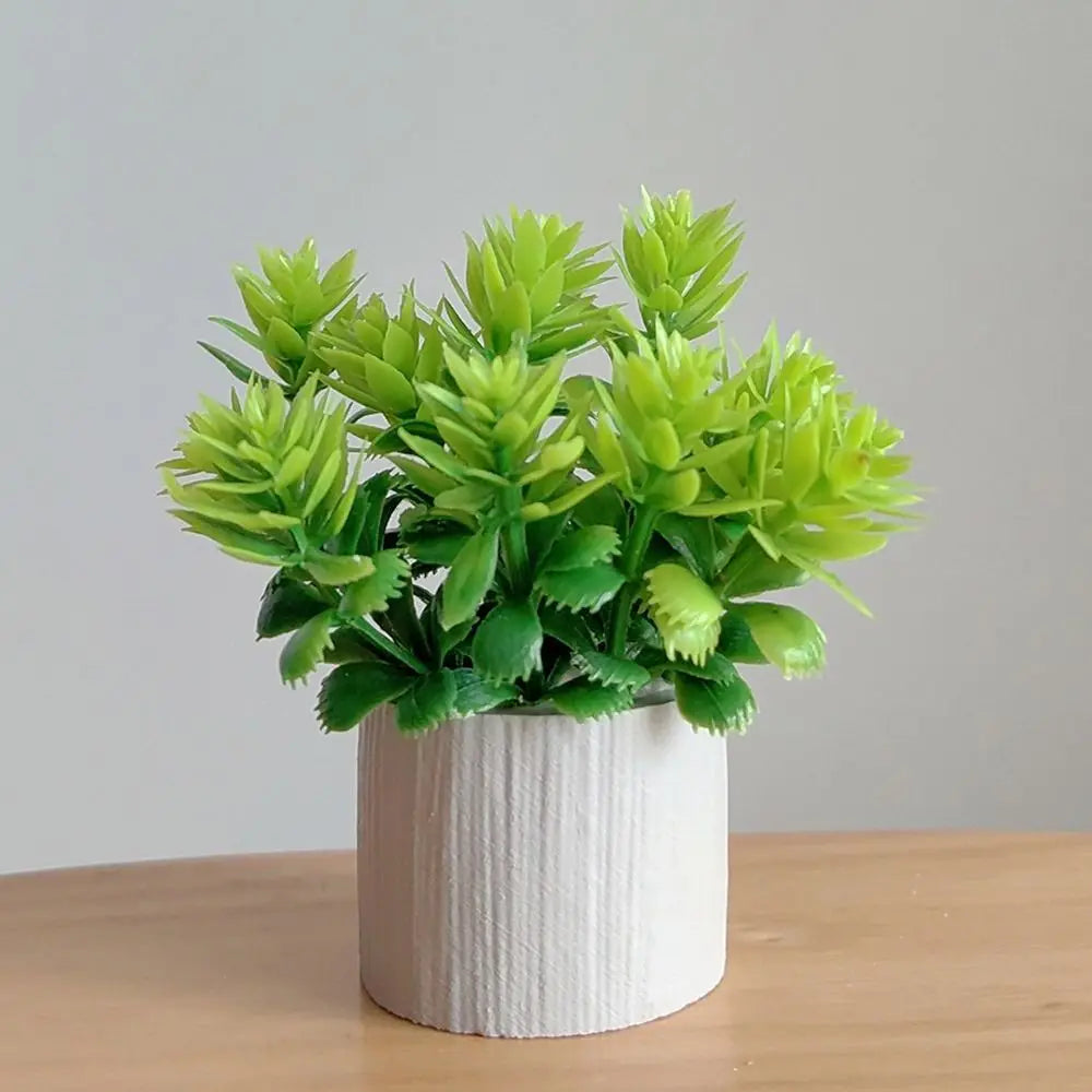 1PC Dollhouse Potted Plant 1:6 Scale Lifelike Mini Flower Pot Home Decoration Micro Landscape Miniature Green Leaves Bonsai