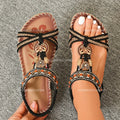 Bohemia Style Women's Sandals Summer Sandals Soft Bottom Low Heels Sandals Shoes Woman Non-slip Shoes Outdoor Footwear