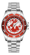 New Stylish Trendy Men Sports Quartz Watch With Stainless Steel Strap Map Luminous Hands