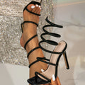 2025 Summer Street Style CRYSTAL Ankle Strap Women Slingback Sandal Design Sexy Open Toe Thin High Heels Party Prom Shoes