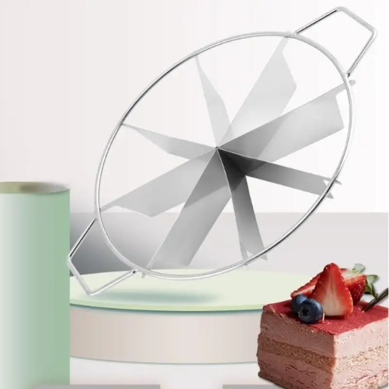 Party Perfect Cake Divider One-Press Stainless Steel Tool for Even 4-10 Slices Ideal for Birthday Cakes Pizzas Any Round Pastry