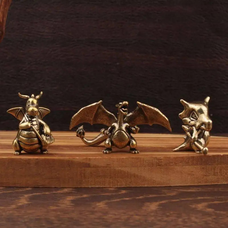 In Stock Anime Small Ornament Brass Creative Ornament Small Ornament Brass Craft Charizard Blastoise Ornament