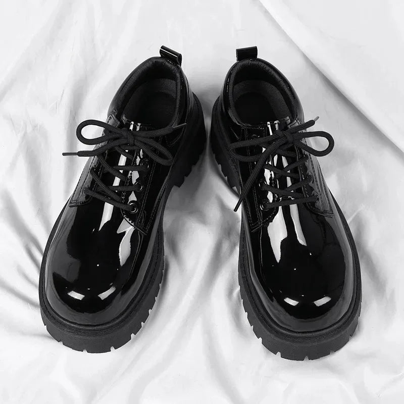2026 Men's Shoe Fashion Patent Leather Derby Shoes Exquisite Business Dress Shoes for Man Designer Platform Shoes Zapatos Hombre