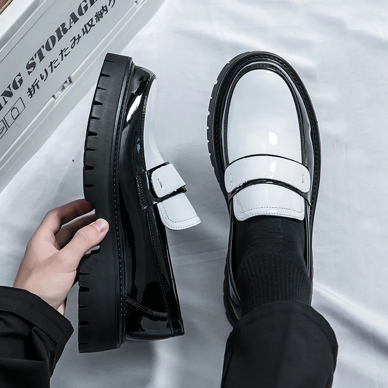 Trendy Designer Style Comfortable Shoes Luxury Brand Low Heeled White Loafers Leather Leisure Fashionable Nightclub Music Shoes