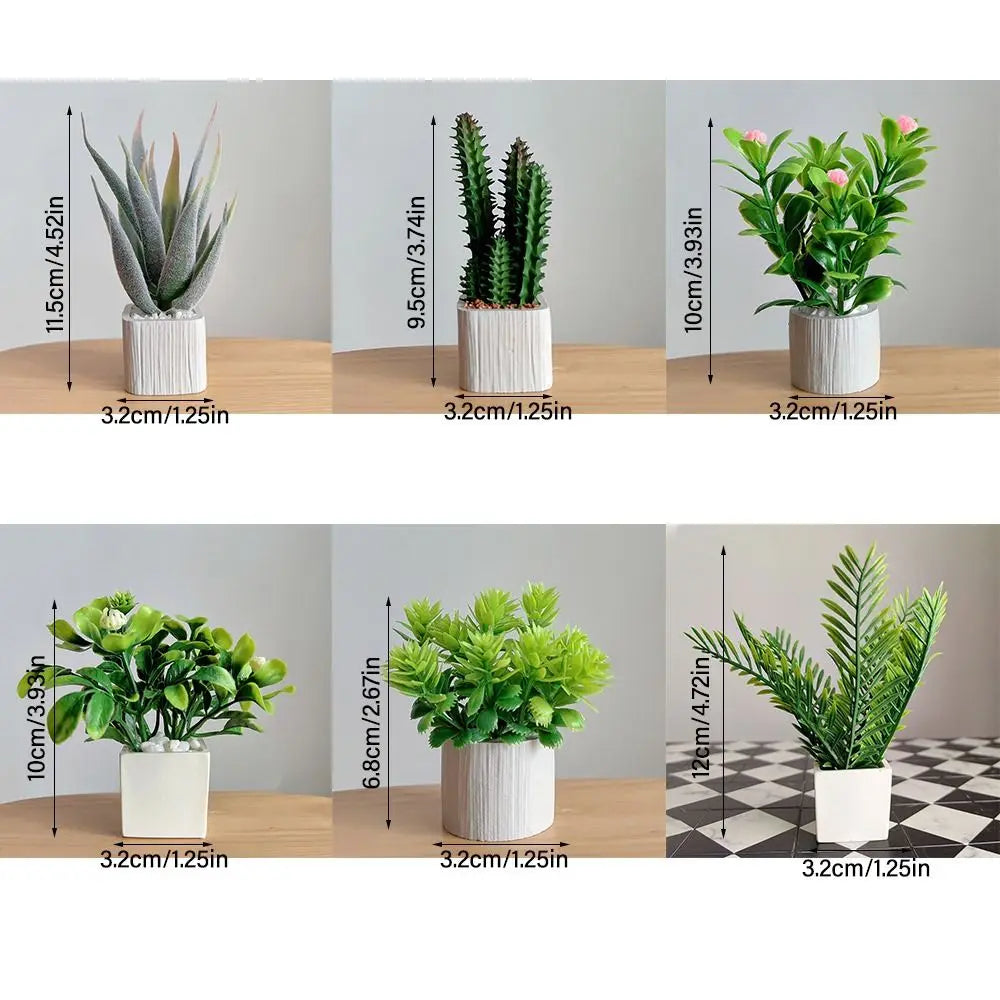 1PC Dollhouse Potted Plant 1:6 Scale Lifelike Mini Flower Pot Home Decoration Micro Landscape Miniature Green Leaves Bonsai