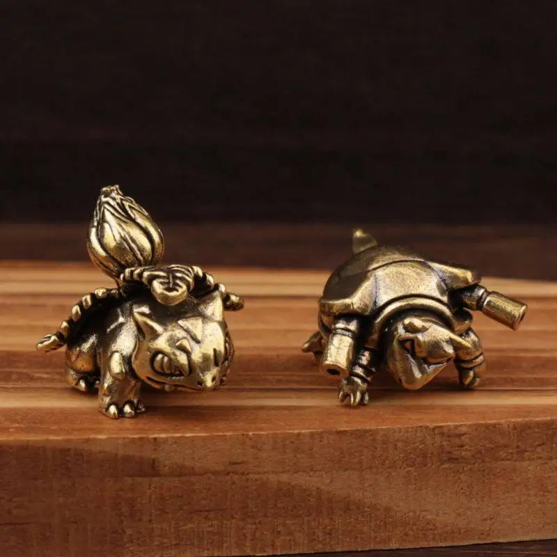 In Stock Anime Small Ornament Brass Creative Ornament Small Ornament Brass Craft Charizard Blastoise Ornament