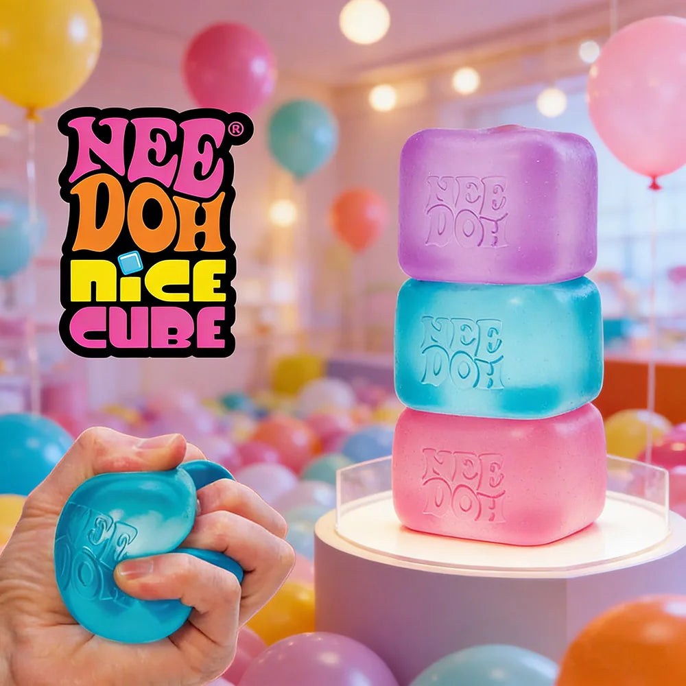 Schylling Needoh Nice Cube Sensory Fidget Cube Stress Relief Anxiety Sensory Tool for Focus ADHD & Calming Office Desk Gadget