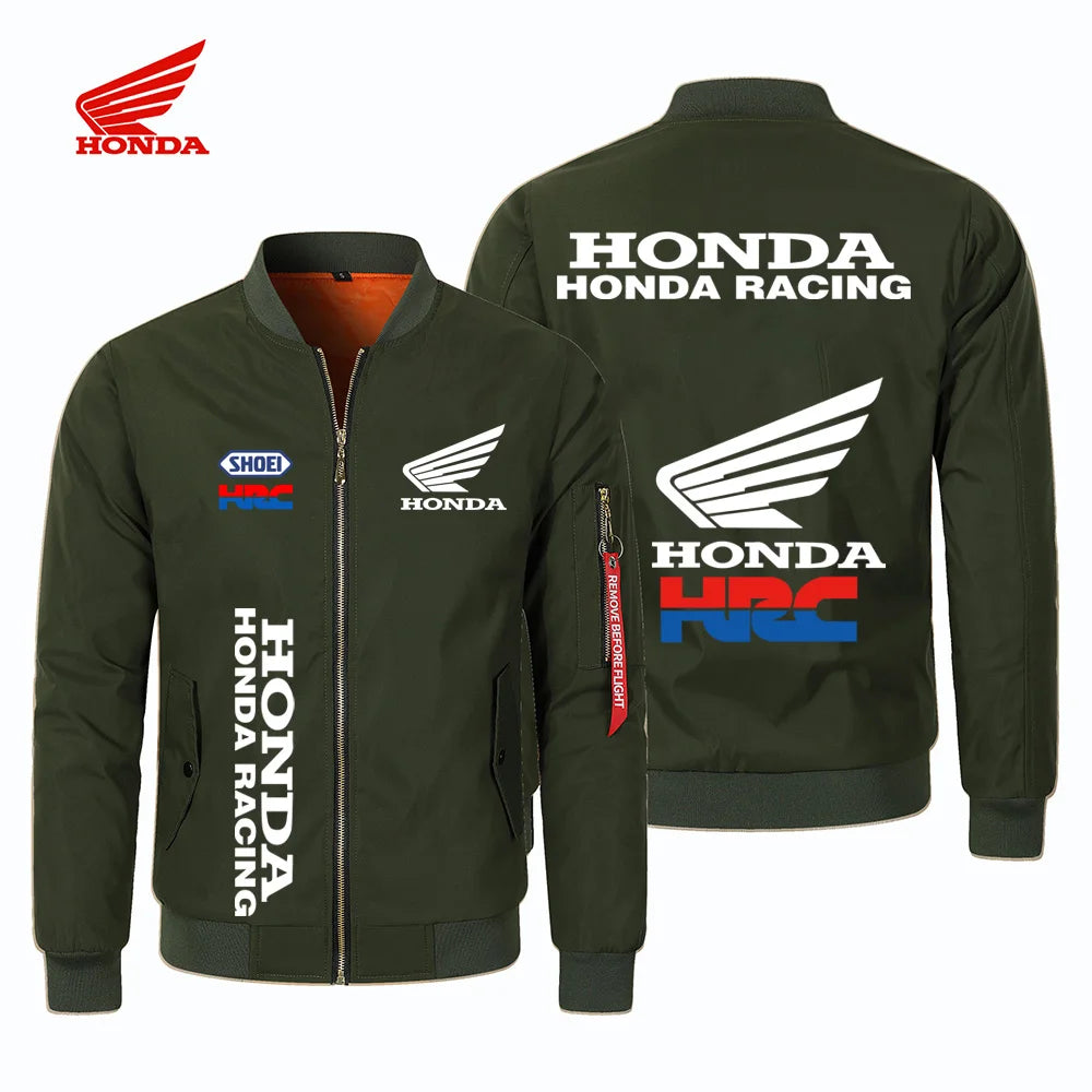 New Men's Big & Tall Winter Bomber Jacket: Thermal Baseball Style, Military Honda Windbreaker for Autumn Casual Wear