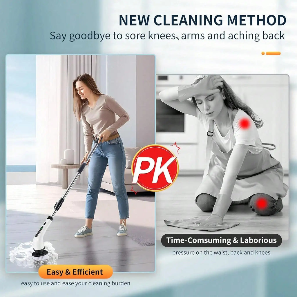 9-in-1 Electric Cleaning Brush Electric Spin Cleaning Scrubber Electric Cleaning Tools Parlour Kitchen Bathroom Cleaning Gadgets