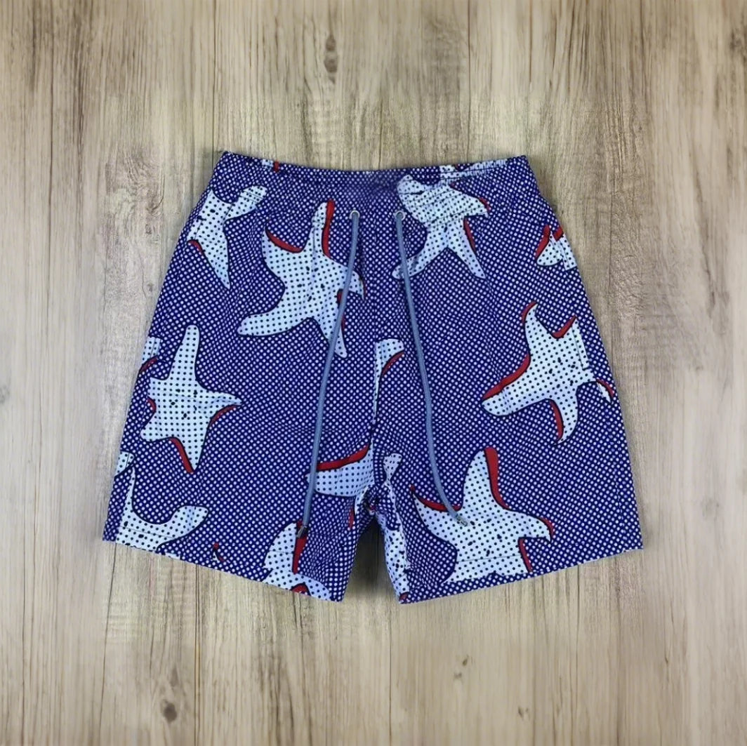 High quality New Summer Men Beach Board Shorts TORTUES HYPNOTIQUES Printed Swimwear Swim Party Bath Surf Bermudas Brand Pants