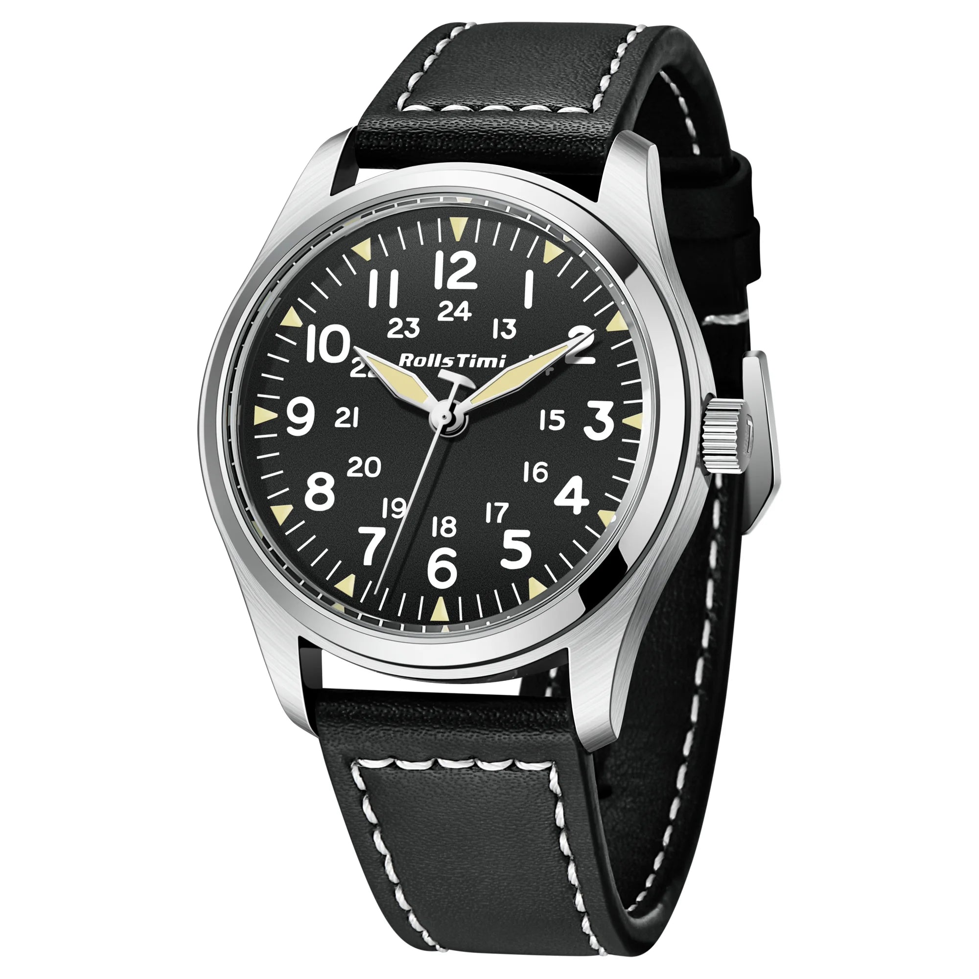 2025 New Rollstimi Retro pilots Watch Top Luxury Quartz Watch For Men Leather Waterproof Luminous Multifunctional Wristwatch Men