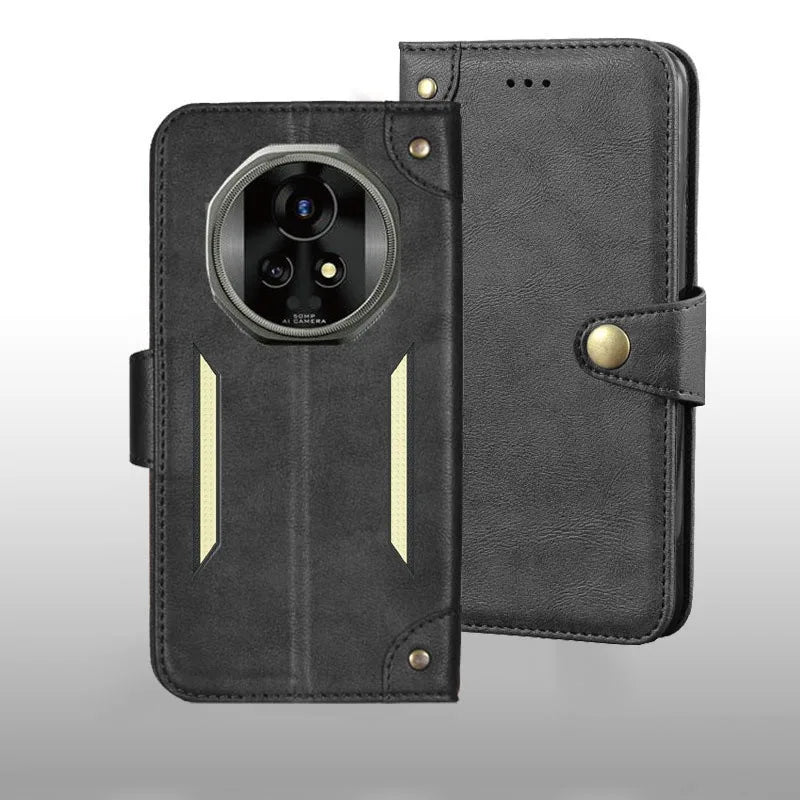 For Blackview XPLORE 2/XPLORE 2 Projector/XPLORE 2 Satellite Case Metal Buckle Retro Leather Back Case Cover Phone Accessories