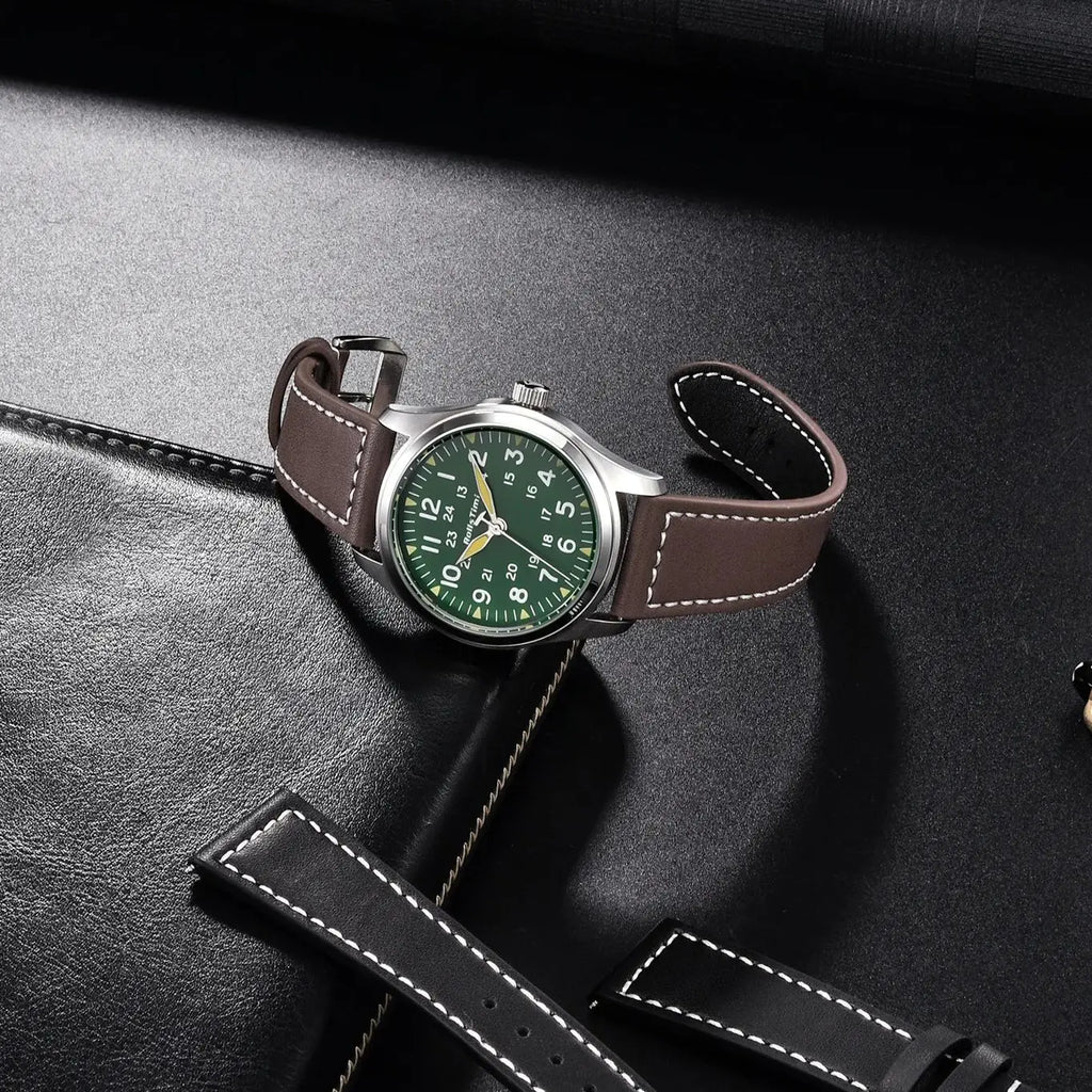 2025 New Rollstimi Retro pilots Watch Top Luxury Quartz Watch For Men Leather Waterproof Luminous Multifunctional Wristwatch Men