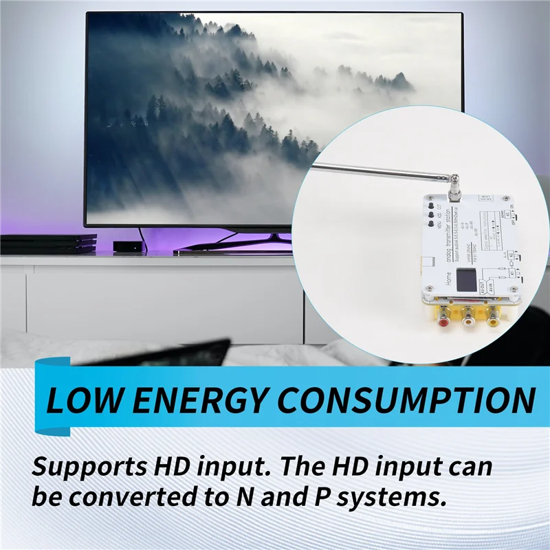 For Hamgeek White Analog TV Signal Transmitter Home Analog TV Transmitter With OLED Display Supports Global Tvs-AU47