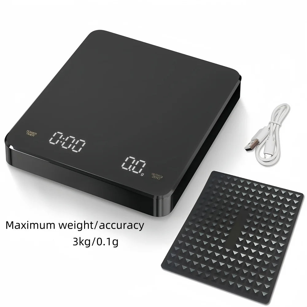 3kg/5kg Electronic Coffee Scale Waterproof Pad LED Display High Quality USB Timing Professional Home Coffee Accessories Gift
