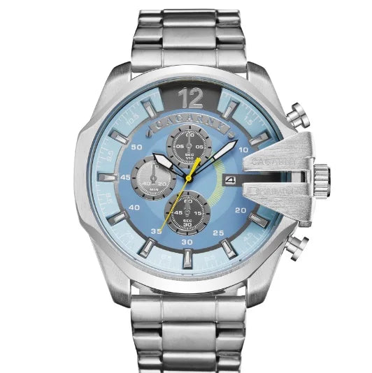 CAGARNY 6839 Luxury Steel Strip Quartz Men's Watch Calendar Luminous Large Dial Mens Watches Relogios Masculino Montres Hommes
