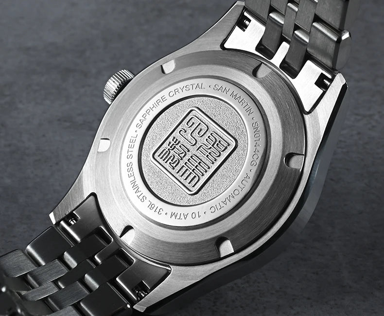 San Martin Men Automatic Watch Mechanical Wristwatch Sunburst JianZhan Dial 10Bar Waterproof Luminous Sapphire Mirror Miyota90S5