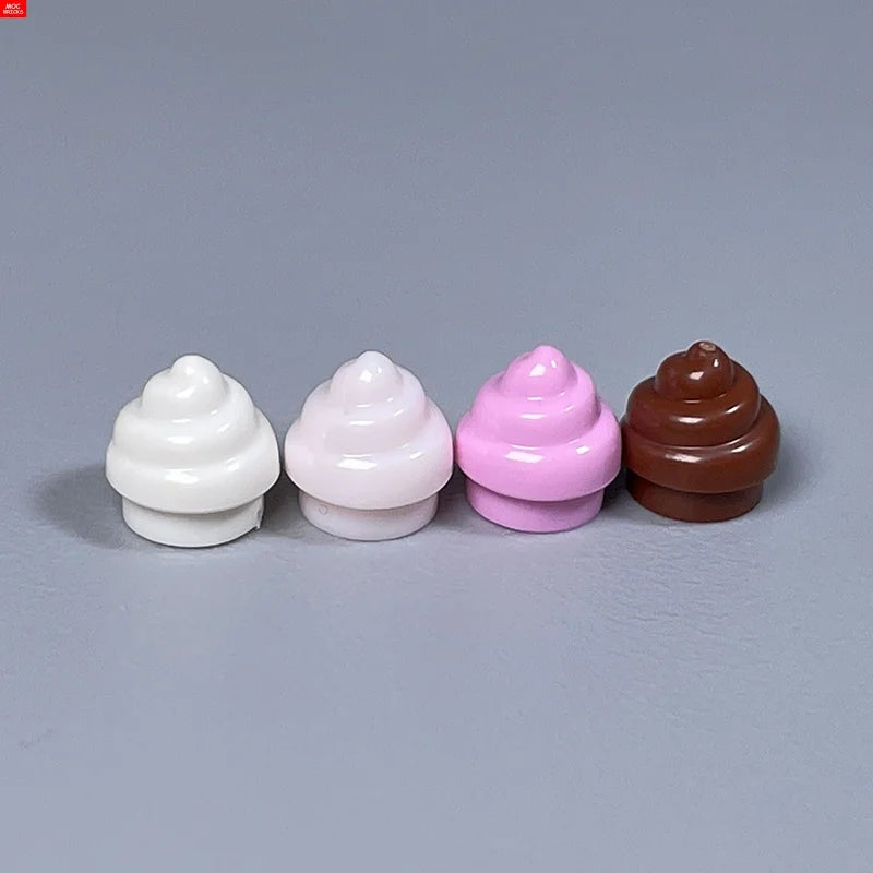 MOC Bricks Sugar Ice Cream Sweet Italian Food Dessert City Street Educational DIY Building Blocks Children's Toys Plastic Dolls