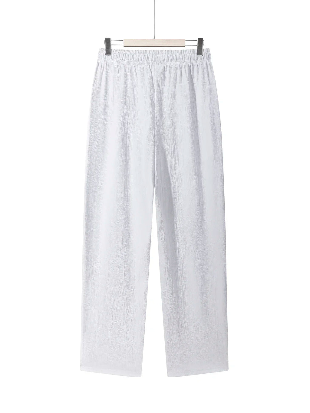 Men's Casual Straight Trousers Summer Autumn Breathable Solid Color Long Pants Drawstring Fitness Sweatpants Men Streetwear