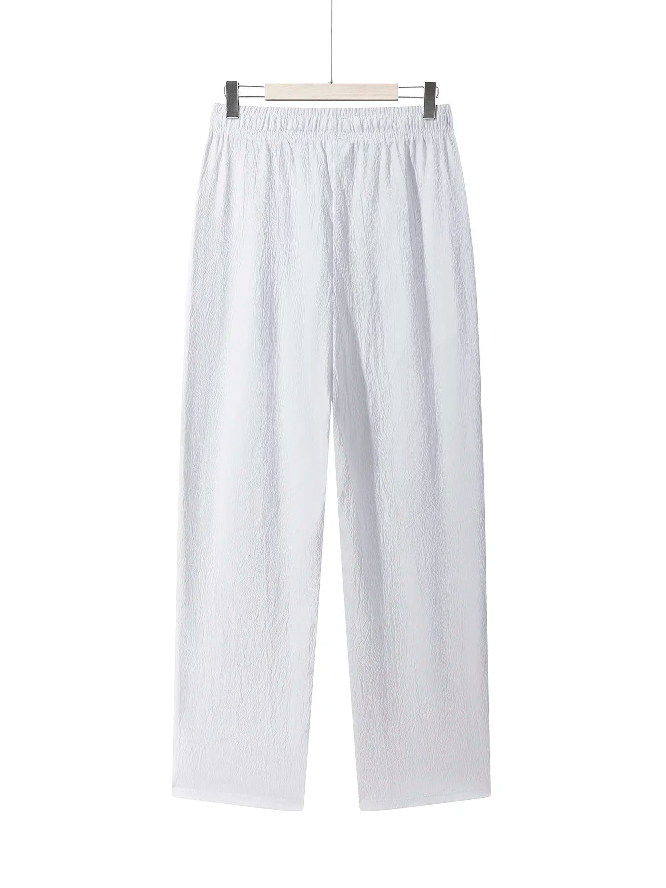 Men's Casual Straight Trousers Summer Autumn Breathable Solid Color Long Pants Drawstring Fitness Sweatpants Men Streetwear