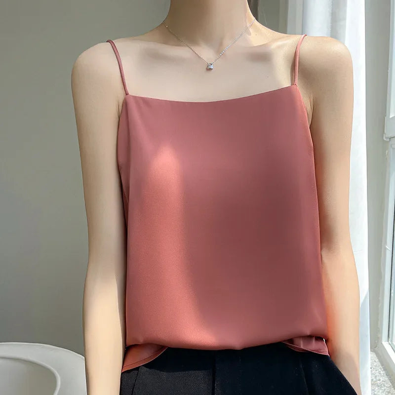 Casual Women Camis Tops Solid Spring Summer Tops Sexy Bottoming Tank Tops Office Lady Top 2026 Fashion Korean Camis Tank Top