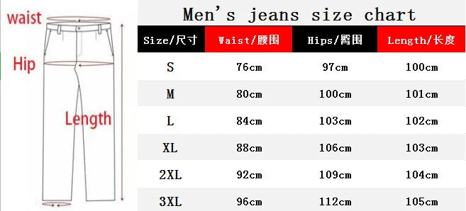 Men Fashion Street Style Ripped Skinny Jeans Men Vintage Wash Solid Denim Trouser Mens Casual Slim Fit Pencil Denim Pants 4XL