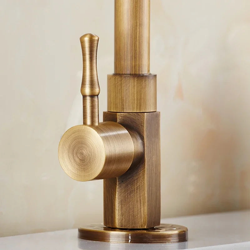 High Quality Faucet Brass Classic Only Cold Water Kitchen Sink Faucet Gooseneck Single Lever Outdoor Tap Bronze Brushed Finish