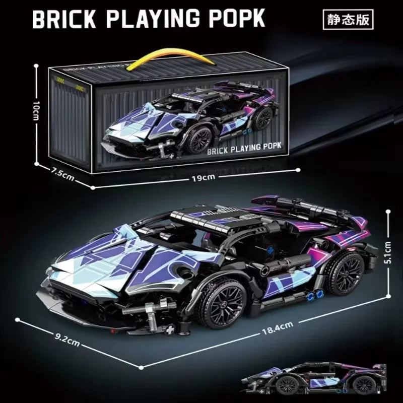 Hot Technical Building Blocks Car Racing Sport Speed Vehicle Model City Mechanical Super Bricks Puzzle Toys Adult Gift