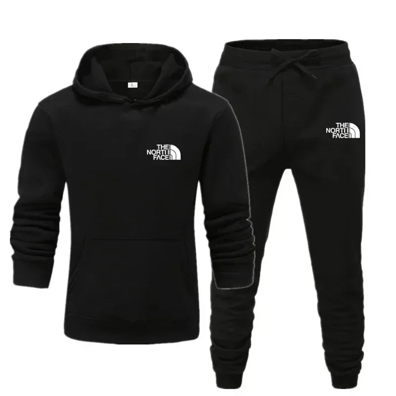 Autumn and winter printed men's and women's fashionable casual sportswear outdoor fitness jogging set hooded sportswear pants