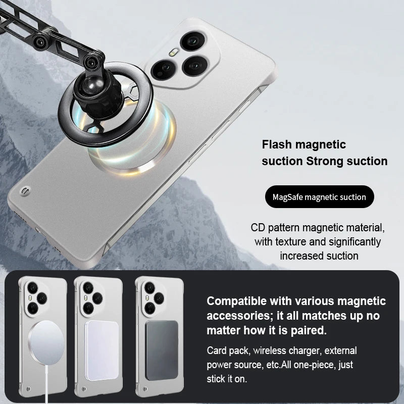 For Honor 400 Pro Ultra Thin Metallic Paint Frameless Hard PC Case for Honor400 400pro Magnetic for Magsafe Protection Cover