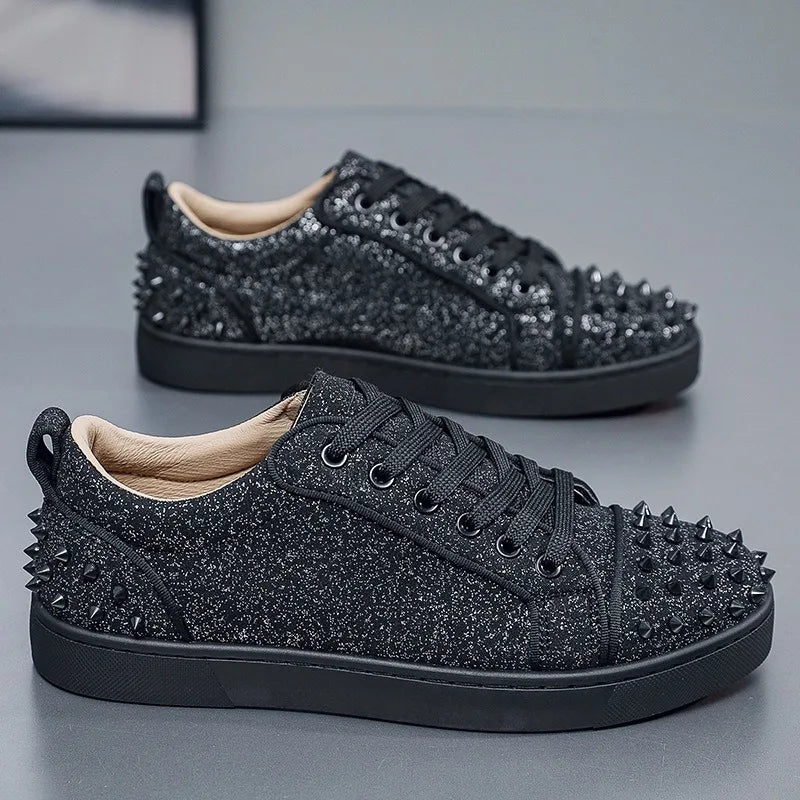 European Station Men's Casual Rivet Board Shoes Fashionable Sneakers For Man Lad Trendy Men's Footwear Flats