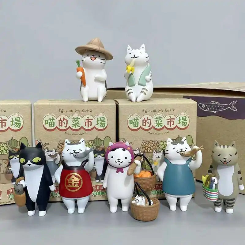 Cartoon Mofusand Meow'S Vegetable Market Series Blind Box Desktop Ornament Window Display Cute Doll Mystery Box Surprise Gifts