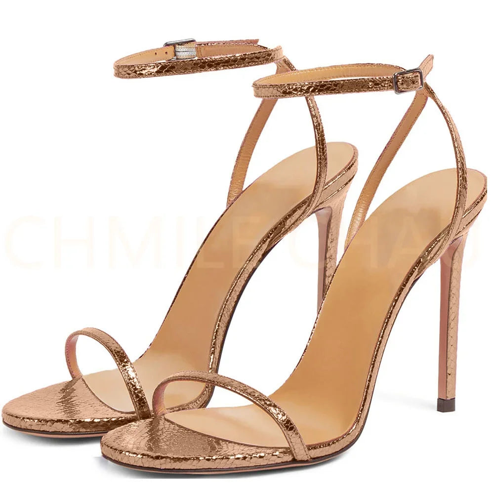 【Measure your feet length before order】Elegant Luxury Designer Women Sandal High Heel Sexy Banquet Sandálias Femininas 13-CHC-32