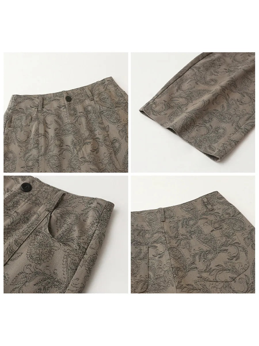 CHIC VEN New Women Jeans Loose Casual High Waist Wide Leg Denim Pants Paisley Female Trousers Spring Autumn 2026