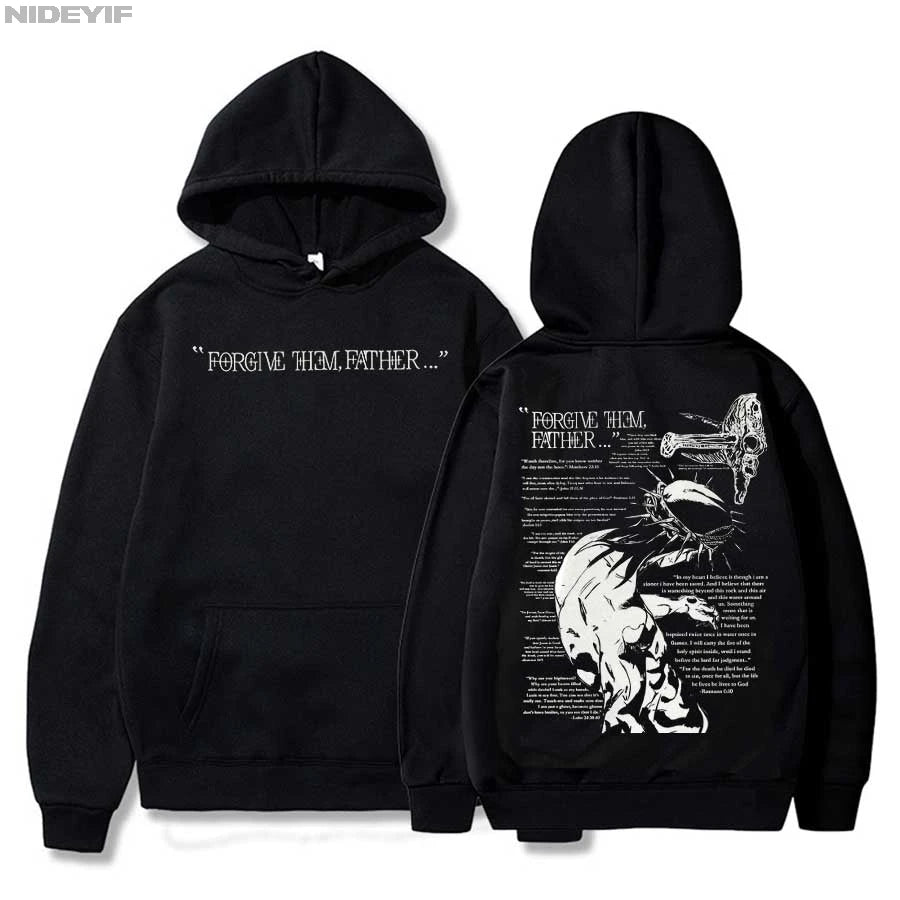 Christian Jesus Merch Forgive Them Father Bible Verse Hoodie Men Women Pullover Hiphop Streetwear Casual Sweatshirt Tops CJ2