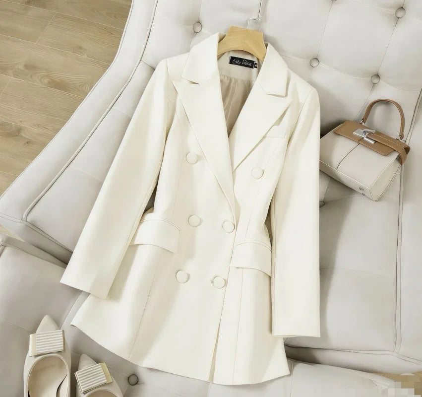 Casual Essential for Daily Commute and Office Wear Blazers Elegant 2026 New in Spring Arrival Double-Row Buttoned Business Coat