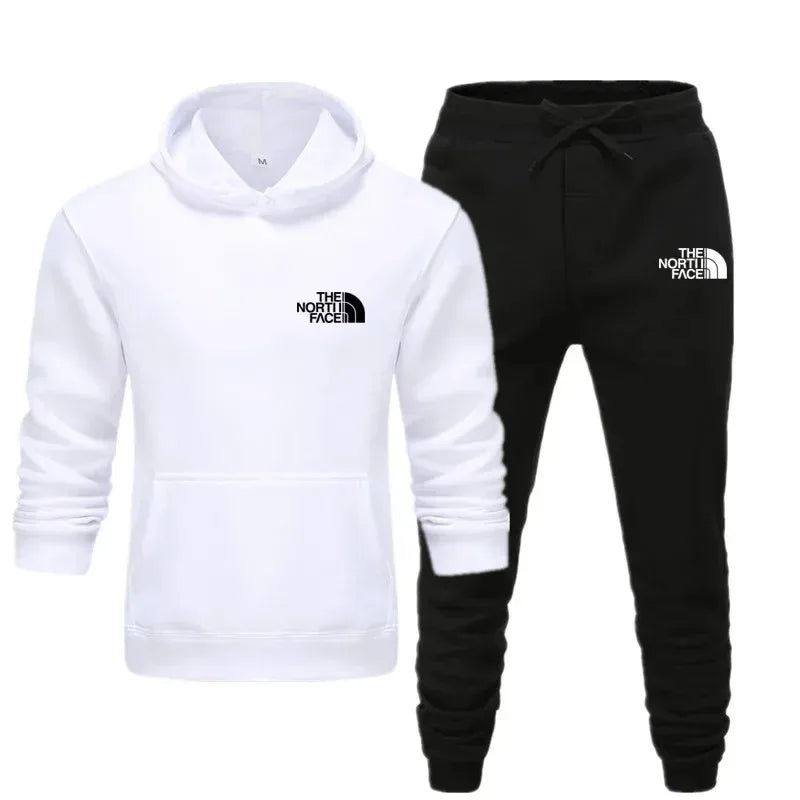 Autumn and winter printed men's and women's fashionable casual sportswear outdoor fitness jogging set hooded sportswear pants