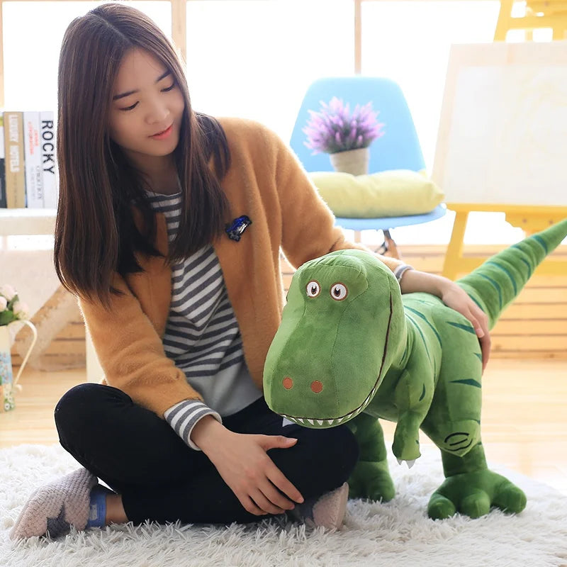 New 40-100cm Dinosaur Plush Toys Cartoon Tyrannosaurus Cute Stuffed Dolls Printing for Kids Children Boys Birthday Gifts Decor