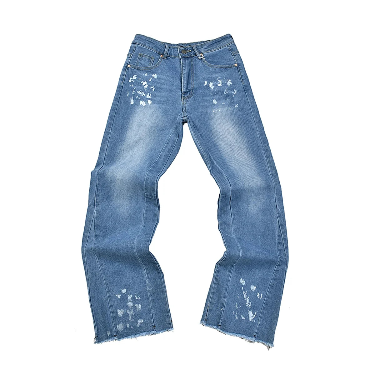 High Street Ink Painted Washed Black Baggy Jeans for Men Straight Vintage Loose Casual Denim Trousers Oversized Ropa Hombre Jean