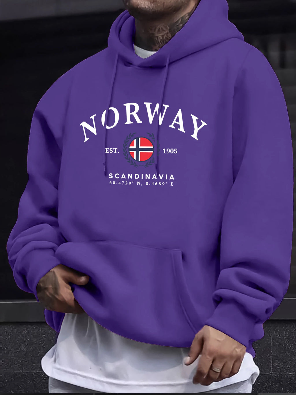 Norway Scandinavia Flag Creative Prints Pullovers Unisex Thicken All-Match Hoodie Street Autumn Sweatshirt Loose Casual Clothes