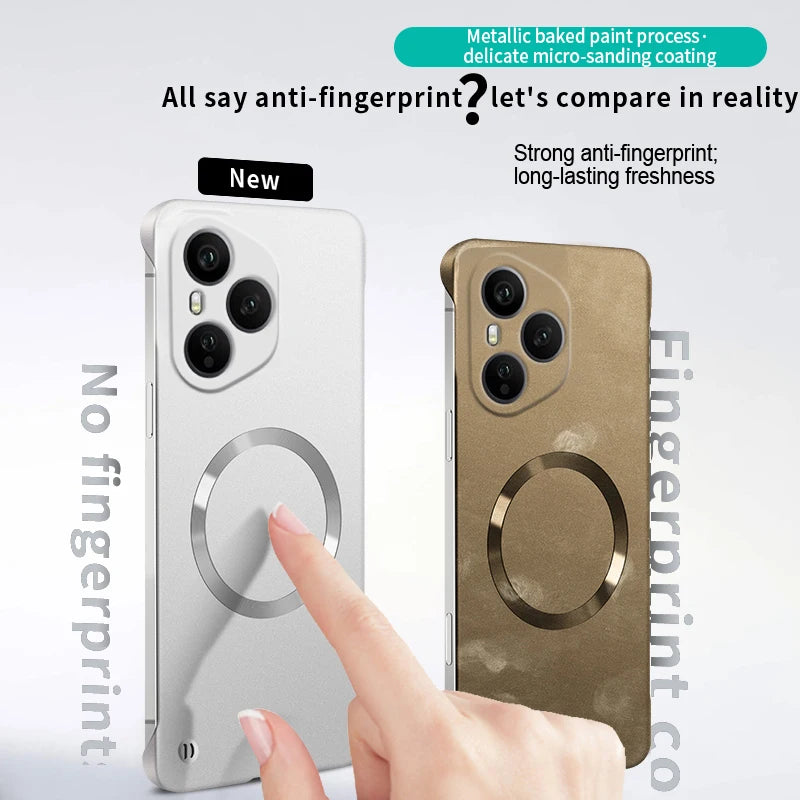 For Honor 400 Pro Ultra Thin Metallic Paint Frameless Hard PC Case for Honor400 400pro Magnetic for Magsafe Protection Cover