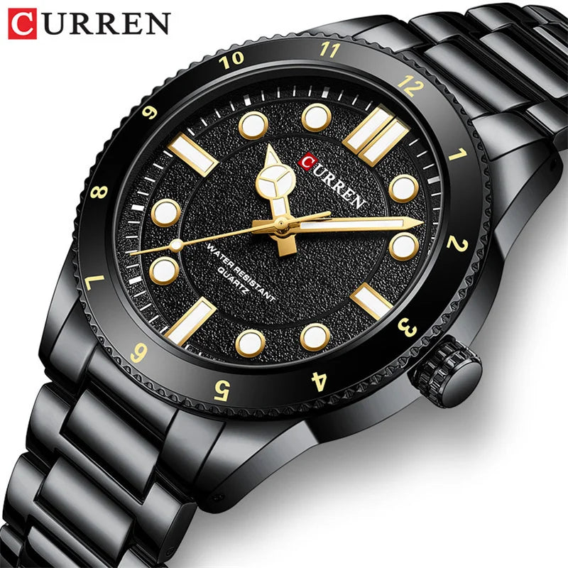 CURREN 8450 Top Brand Luxury Sport New Men Watch Military Waterproof Original Male Clock Stainless Steel Strap Quartz Wristwatch