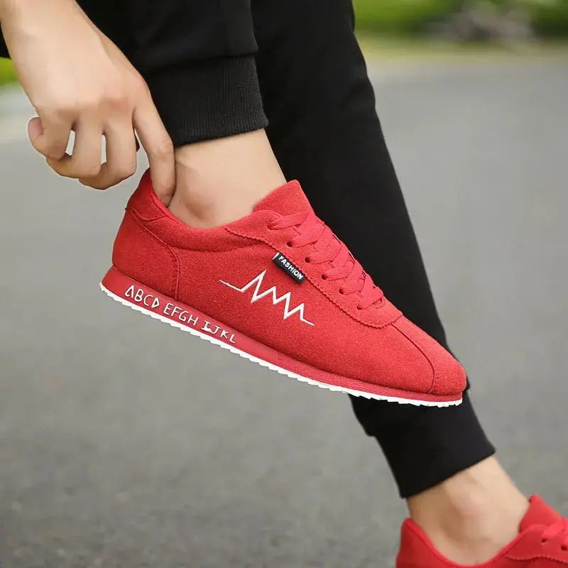 2026 Fashion Red Men's Summer Low Sneakers Canvas Comfortable Flat Vulcanized Breathable Gym Trainers for Men