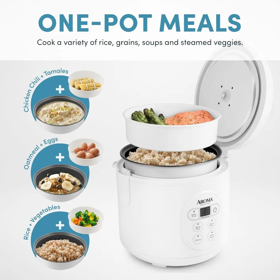 8-Cup Cooked / 4-Cup (Uncooked) Digital Rice Cooker and Food Steamer with Multiple Cooking Functions for Home Use Ideal for Hea