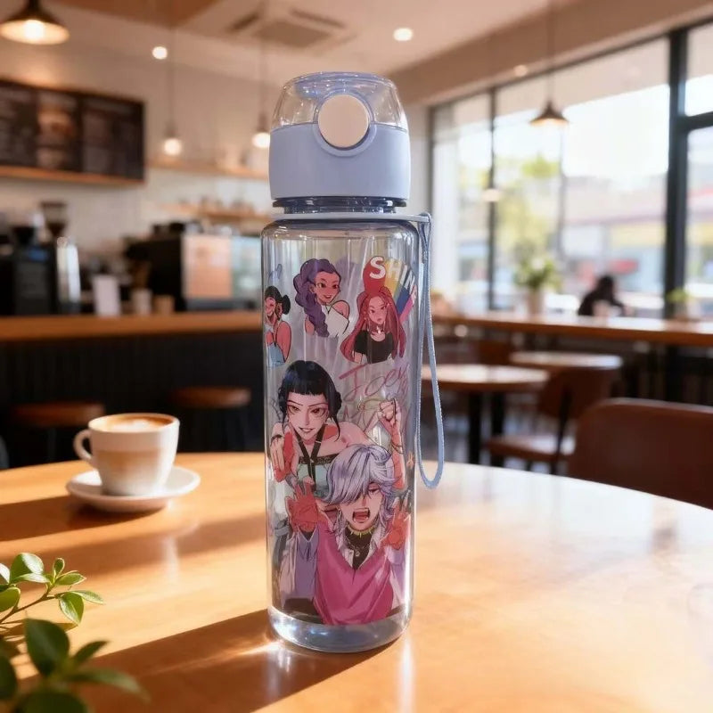 700ML Anime Cartoon Straw Cup K-POP Witch Hunt Large Capacity Tour Portable and Cute Plastic Water Cup for Children