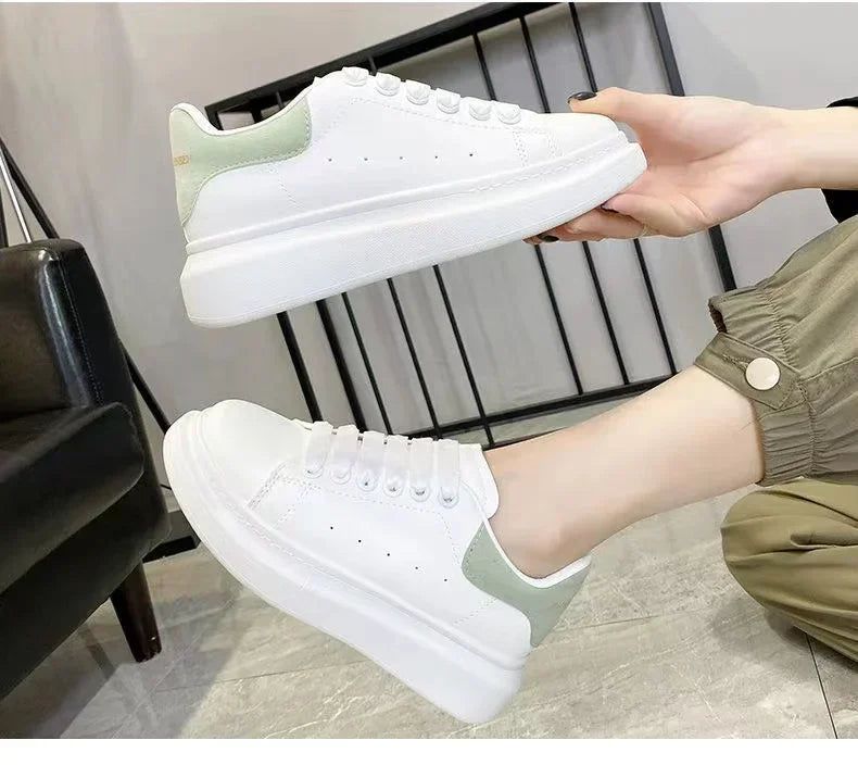 2025 Women Causal Shoes Pring Brand Spring Designer Wedges White Sneakers Platform Tenis Feminino Trainers Female Walking